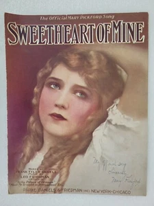 "Sweetheart of Mine" The Official Mary Pickford Song Signed Vintage Sheet Music - Picture 1 of 5