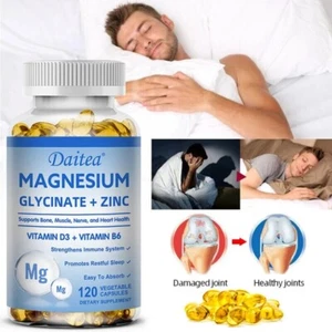 Cápsulas de Glicinato de Magnesio 500mg Triple Complejo de Magnesio con Zinc, B6 y D3 - Imagen 1 de 10
