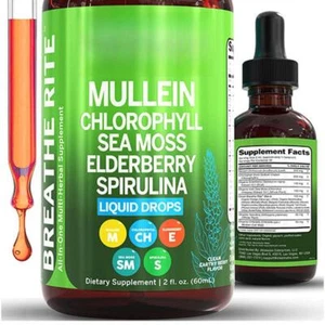 Mullein Body Supplement-Mullein Chlorophyll Sea Moss Elderberry Spirulina-60ml - Picture 1 of 10