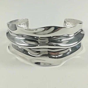 BRACCIALE DONNA RIVIELLO ORIGINALE ARGENTO 925 DIAMANTATO RIGIDO LUCIDO 3,00 CM - Picture 1 of 3