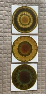 3 Alan Wallwork vintage tiles. Stamped. 1960s British studio ceramic wall tile - Picture 1 of 13