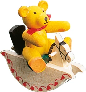 Spielbär auf Schaukelpferd 6cm #41901 - Bild 1 von 2