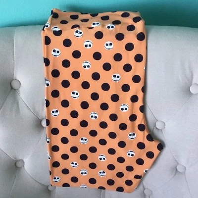 Lularoe Disney Villains Nightmare Before Christmas adult TC2 Leggings Polka dots - Image 1 of 2
