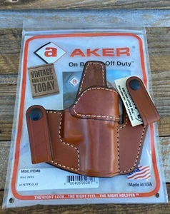 Discontinued AKER Brown Leather IWB Statesman Holster For GLOCK 42 G42 Right - Picture 1 of 2
