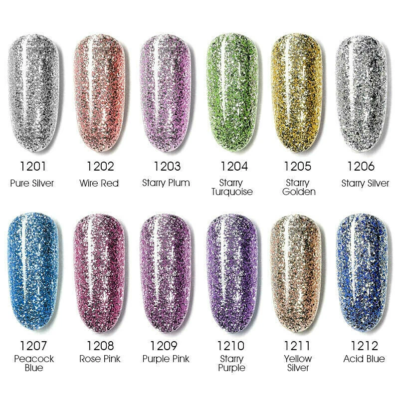 12 ml UV Gelnagellack UV-LED Nagellack Soak off Glitzer Venalisa® Shellac
