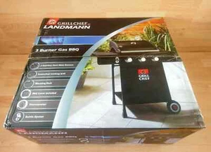 LandMann Grill Chef 3 Burner Gas BBQ Cover Professional BBQ Thermometer Bottle - Picture 1 of 6