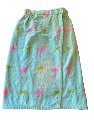 Toalla de playa azul envolvente cintura elástica flamenco palmera talla única Foto 1 de 4