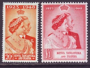 Kenya Uganda Tanganyika K U T 1948 SC 92-93 MNH Set Silver Wedding - Picture 1 of 3