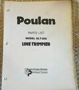 Lista de piezas de recortadora de línea Poulan de fábrica modelo GLT-800 6/79 63825 ENVÍO GRATUITO - Imagen 1 de 3