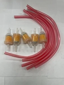 SUZUKI 5/16" RED FUEL LINE QUANTITY OF 5 16" PIECES + 5 1/4-5/16" FUEL FILTERS - Picture 1 of 2