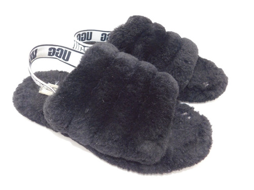 Sandali Ugg Slide Nere Fluff Sì Slip On Stile Slingback Bambino 4