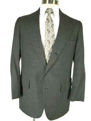 Traje Saco Grieco by Southwick Para Hombres Gris Rayas 3 Btn 40L Hecho en EE. UU. Foto 1 de 4