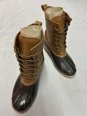 Sporto Duck Boots Women’s 7M Eyelet/120420 Brown and Dark Blue Excellent Cond - Image 1 of 4