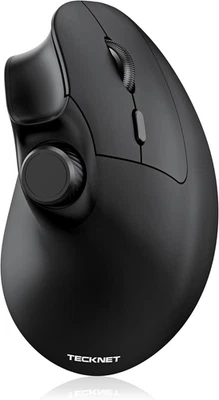 TECKNET Ergonomic Mouse, Rechargeable Wireless Bluetooth Mouse (BT Black - Image 1 of 4