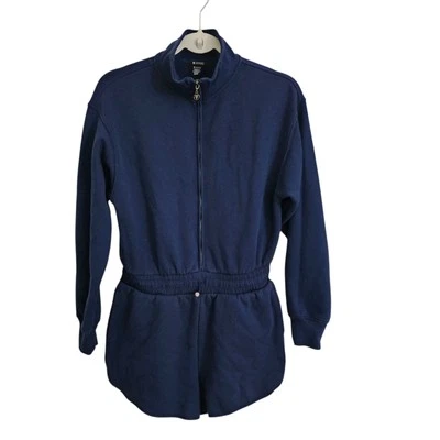 Mameluco Victoria Secret On Point pequeño azul marino manga larga cremallera exterior simulación Foto 1 de 4