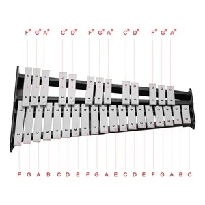 32-Note Xylophone Educational Glockenspiel Wooden Base Solid Aluminum Bars W DTS - Picture 1 of 10
