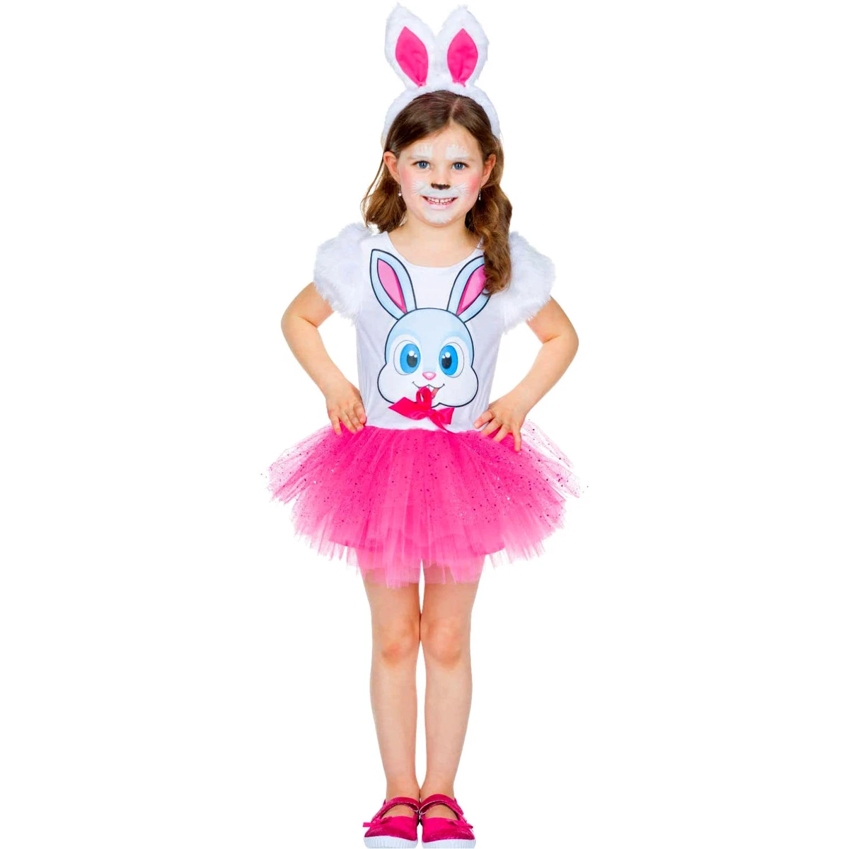 Hase-Kostüm Für Mädchen – 4-teiliges Set Mit Tutu, Ohren, Schwanz & Schleife Für Ostern & Karneval