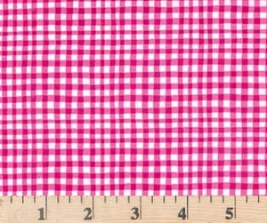 Doggie Play Day Magenta Gingham CX7161-MAGE 100% Cotton Fabric by Half Yard - Picture 1 of 2
