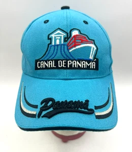 Baseballmütze Panamakanal bestickt blau verstellbarer Riemen hinten Kappe Souvenir - Bild 1 von 10