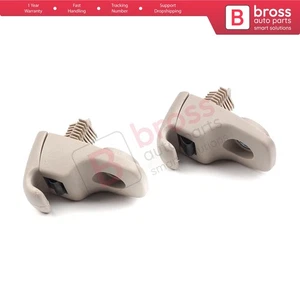 2X Sun Visor Holder Clips Hook Beige 735566854 For Fiat Ducato 250 Boxer Jumper - Afbeelding 1 van 10