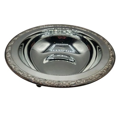 Plato para servir vintage Oneida Plateado Plateado Pie Redondo Foto 1 de 4