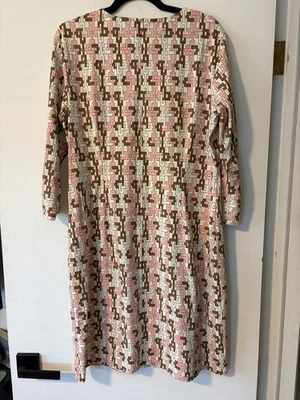 Vestido para mujer J. McLaughlin Sophia talla XL marrón rosa tela Catalina geométrica Foto 1 de 4