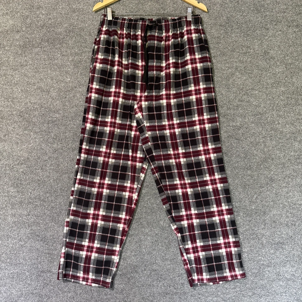 Pantalones de pij a cuadros IZOD para hombre talla grande ROJOS con cordones y bolsillos Foto 1 de 4