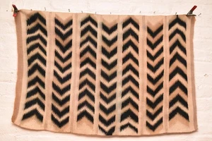 Vintage Navajo Teppich Textil Indianer Indianer AUGE Schillernd Weben 42x28 ATQ - Bild 1 von 10