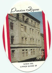 VIENNA WIEN AUSTRIA HOTEL PENSION TIPSER VINTAGE LUGGAGE LABEL - Picture 1 of 1
