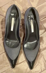 ZAPATOS DE SALÓN ELEGANTES NARCISO RODRIGUEZ CUERO NEGRO GRIS GAMUZA, ASPECTO SEXY, TALLA 36.5 - Imagen 1 de 11