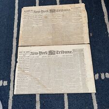 New York Tribune 1863 Civil War Newspapers. Col. Shaw Dead & Atzerodt Confession