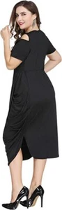 Plus Size Midi Dress for Women to Cocktail Formal Party Black Big Size 12-26 - Picture 1 of 6