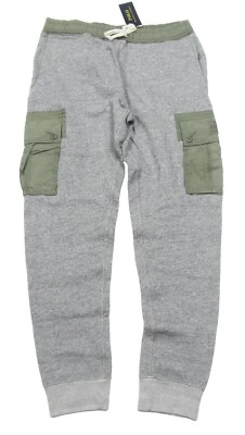 Polo Ralph Lauren Men's Grey Heather/Green Fleece Lined Cargo Jogger Pants - Image 1 of 4