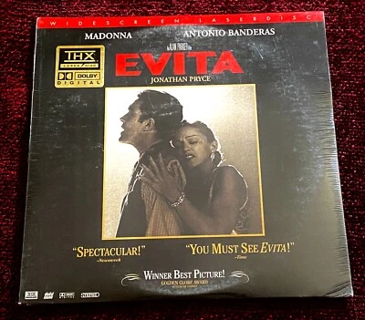 MADONNA SEALED LASERDISC EVITA 2 DISC LP THX PROMO STICKER OSCAR GOLDEN GLOBE LP - Image 1 of 4