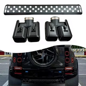 Khan Look Exhause Pipe fits for Defender 110 130 2020-2025 3PCS Black Tail Pipe - Picture 1 of 15