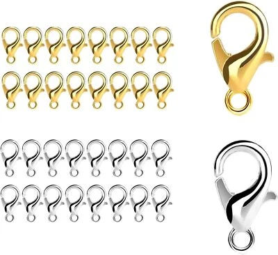 PERLIN 20stk Edelstahl Karabiner 12mm Metall Verschluss Für Schmuck Basteln Armband