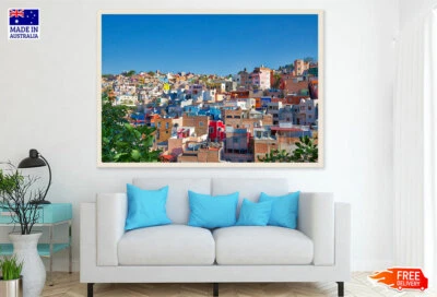 (Laminated) Mexico Guanajuato Colonial Architecture Colorful Houses Hist 91x61cm - Image 1 of 4