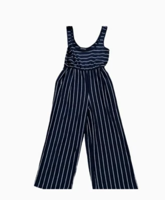 Mono midi My Michelle blanco y negro a rayas con bolsillo al tobillo ~ M M3020 Foto 1 de 4