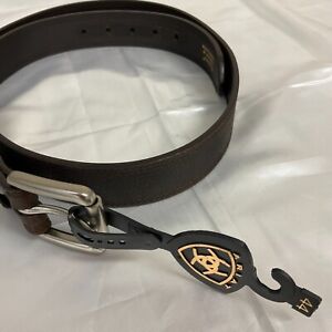 Ariat Belt Genuine Leather Belt Mens Size 44 Dark Brown A10004630-44