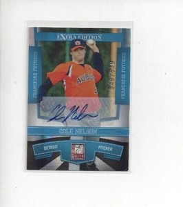 2010 Panini Donruss Elite Cole Nelson Autograph /819 Detroit Tigers C451