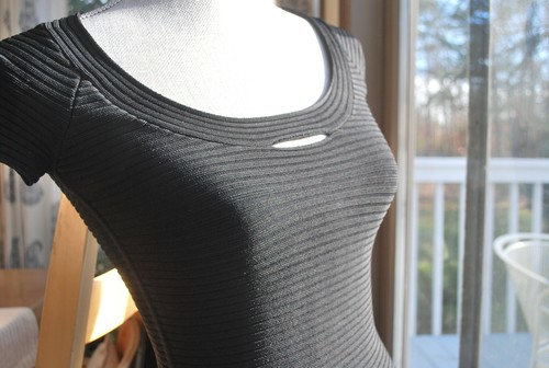 Mini abito body nero a costine T Alexander Wang nuovo con etichette XS $395