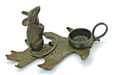 Ken Faraoni Bronze Sculpture Midnight Snack Mouse Candle Holder Limited Edition • 511.92$