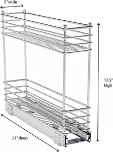 Household Essentials Gliz schmaler gleitender Metall-Organizer, 5 B x 21 T x 17,5 H - Bild 1 von 15