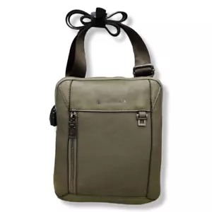 Tracolla in tessuto combinato ecopelle nylon LK4483 "LUMBERJACK" taupe o nero - Foto 1 di 3