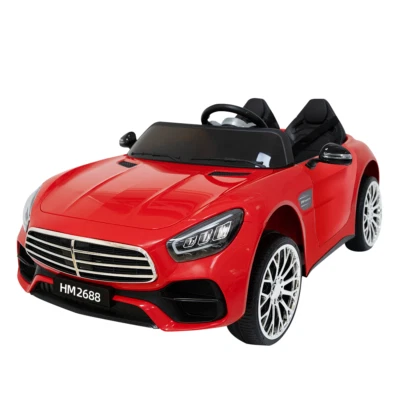 Coche Rojo 12V Paseo en Coche 2 Plazas Ruedas Eléctricas Coche con Control Remoto Bluetooth Luces LED Foto 1 de 4