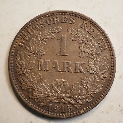 1915  E GERMAN SILVER 1 MARK  *** NICE *** FREE SHIPPING A6399 - Image 1 of 2
