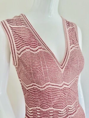 Missoni M Jumpsuit Zig Zag Pant Gown Romper Pink Slip Coral Knit IT 38 40 XS S⏰ — 第 1/4 张图片