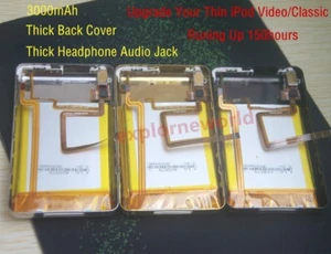 3000mA Battery+Back Cover Upgrade kits iPod Video 30GB Classic 160GB - 3 Colors - Picture 1 of 12