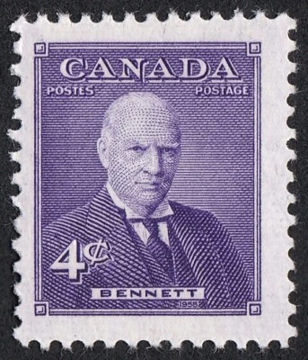 1955 CANADA PRIME MINISTER RICHARD BEDFORD BENNETT 4¢ STAMP, MINT MNH, Scott 357 - Image 1 of 4