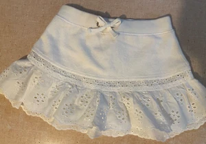 Retail $88 NWT Juicy Couture Baby Sz 6 Girls White Terry Skort Skirt Eyelet - Picture 1 of 4